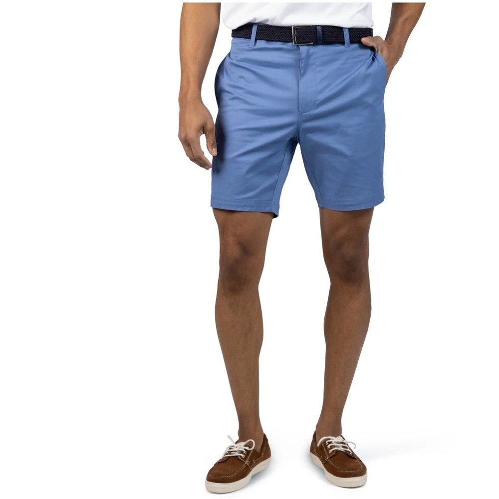 NWT TailorByrd Collection Coastal Blue Cotton Golf Chino Shorts Size 38 preppy